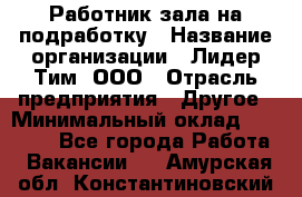 Работник зала на подработку › Название организации ­ Лидер Тим, ООО › Отрасль предприятия ­ Другое › Минимальный оклад ­ 15 000 - Все города Работа » Вакансии   . Амурская обл.,Константиновский р-н